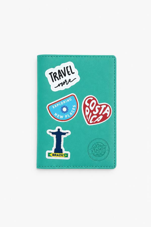 Pack Voyage Amérique Latine: Protège Passeport Vert Menthe & 4 Stickers