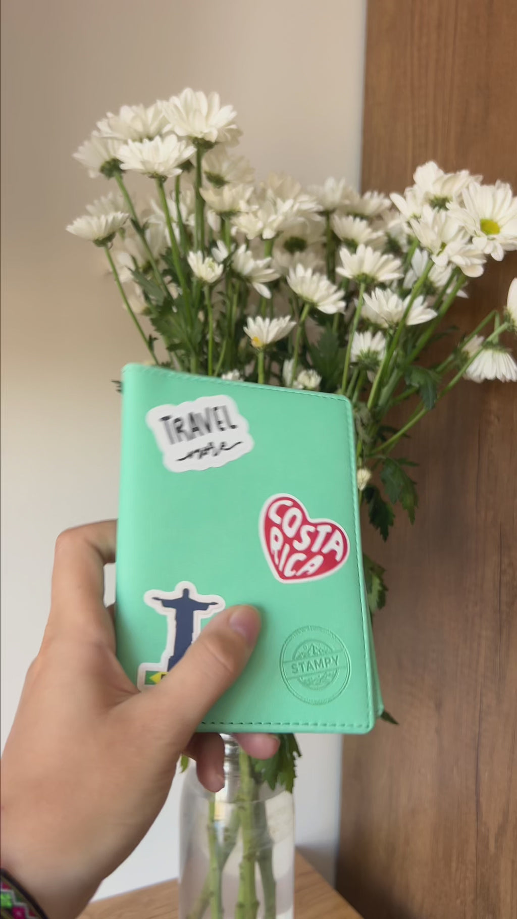 Pack Voyage Amérique Latine: Protège Passeport Vert Menthe & 4 Stickers
